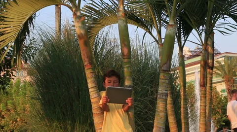 Boy using digital tablet Stock Footage 41493163