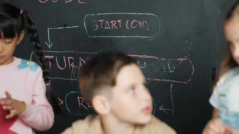 Boy using laptop programing engineering code and writing program. Erudition. Stock Footage 266452524