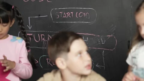 Boy using laptop programing engineering code and writing program. Erudition. Stock Footage 277026045
