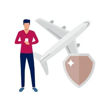 The boy is using mobile phone. 스톡 일러스트