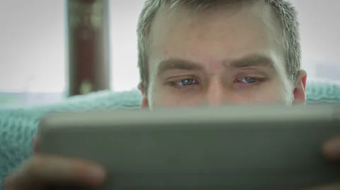 Boy Using Tablet Computer Touchscreen Stock Footage 36368569