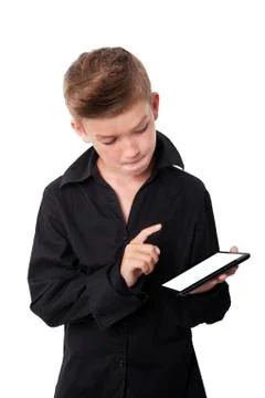 Boy using tablet. Stock Photos