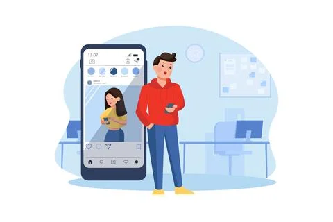 Boy Using Wireless Technology 스톡 일러스트