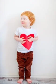 Boy with a valentine Stock Photos
