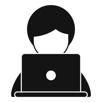 Boy video edit icon simple . Media man Stock Illustration