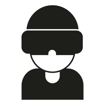 Boy vr headset game icon simple vector. Augmented reality 스톡 일러스트