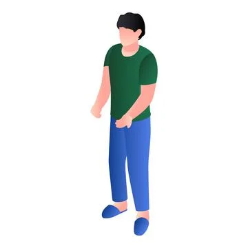 Boy waiting parcel icon, isometric style 스톡 일러스트