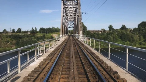 Boy Walking On Railway Bridge Video stock 79497594