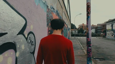 Boy Walking in Slow Motion Video stock 87201161