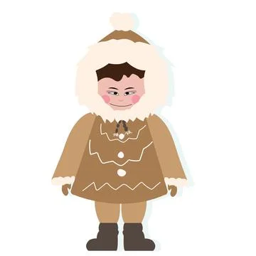 Boy in warm winter clothes Stock Illustration