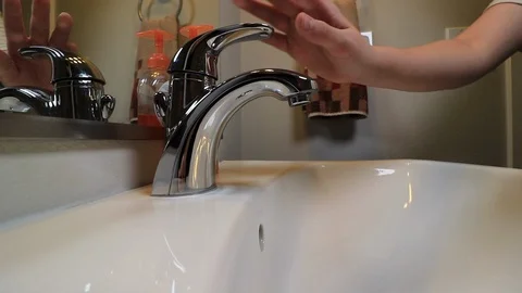 Boy Washes Hands Sink Stock Footage 122309651