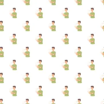 Boy washing hands pattern with soap bubbles Stock Illustration