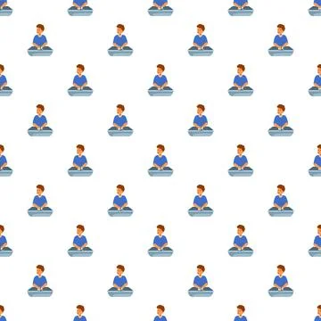 Boy washing hands in sink pattern Stock Illustration