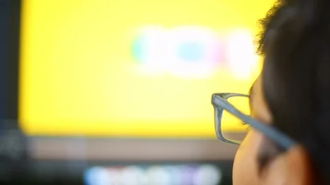 Boy Watches Video On Mac PC, Close-Up Stock Footage 129951458
