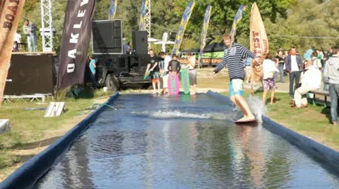 Boy on the water board Video stock 11286335