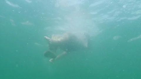 The boy in the water Stock Footage 96705842