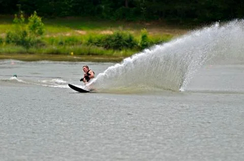 Boy water skiing Stock Photos