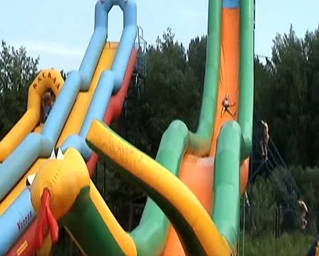 Boy on a water slide Video stock 11454452