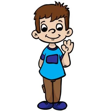 Boy wave Stock Illustration