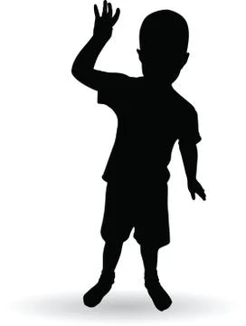 Boy waving a hand Stock Illustration