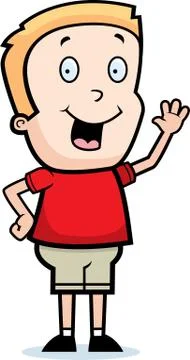 Boy Waving Stock Illustration