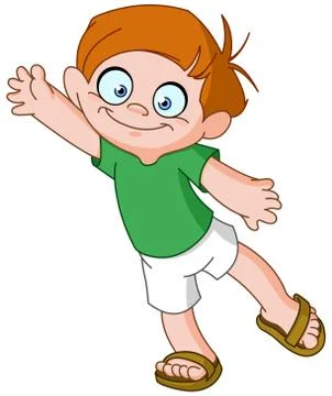 Boy waving Stock Illustration