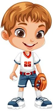 Boy Wearing Baseball Gloves Stock Illustration