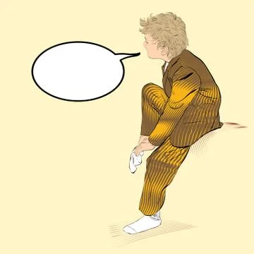 Boy wearing socks. School boy dressing. Illustration of Boy Dressing Stock Illustration