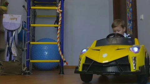 The Boy Went to the Children's Car Stock Footage 73165077