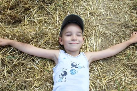 Boy in a wheat field Stock Photos