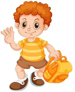 A boy on white background Stock Illustration