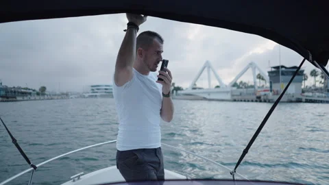 Boy with white tshirt sends an audio Stock Footage 265905980