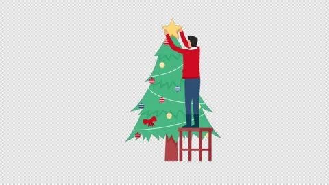 The Boy Who Built The Christmas Tree Alpha Channel Stock Footage 259304909