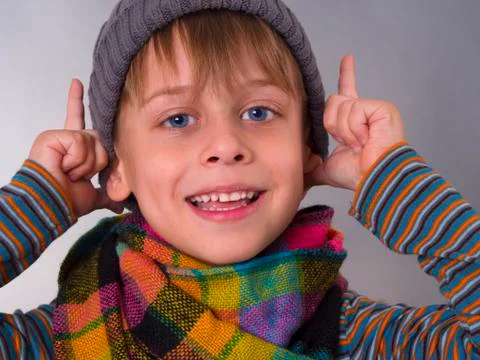 Boy in the winter clothes Stock Photos
