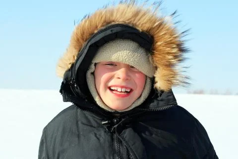 Boy in the Winter Stock Photos