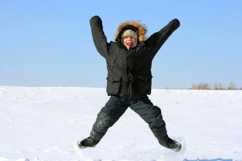 Boy in winter Stock Photos