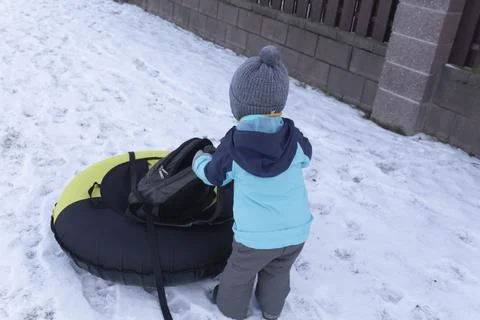 A boy in winter. Stock Photos