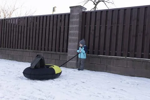 A boy in winter. Stock Photos