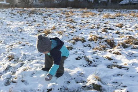 A boy in winter. Stock Photos