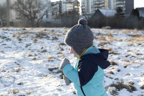 A boy in winter. Stock Photos