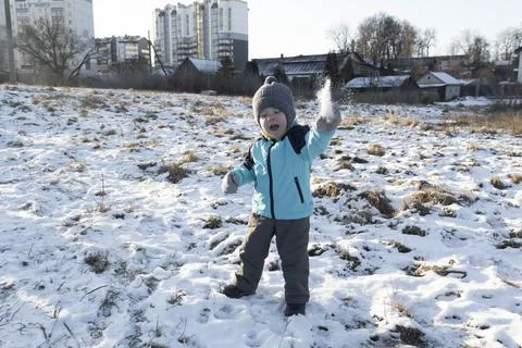 A boy in winter. Stock Photos