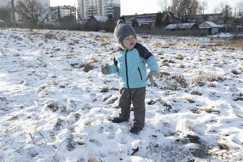 A boy in winter. Stock Photos