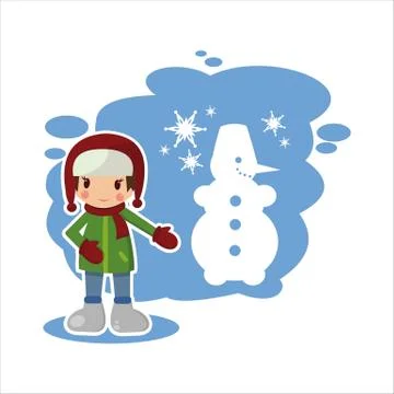Boy from the winter set in vector format Stock Illustration