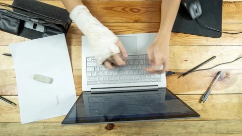 Boy is working on the computer. Time lapse Stock-Footage 155565351