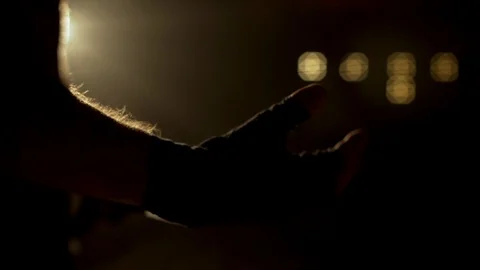 The boy wraps rope to hands with elastic fighting Stock Footage 98834209