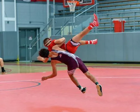 Boy Wrestlers Stock Photos