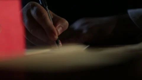 The boy is writing a letter 1 스톡 동영상 311768267
