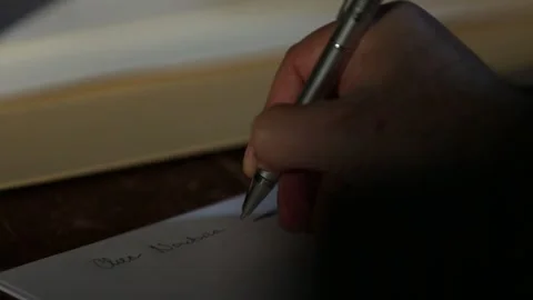 The boy is writing a letter 2 Stock Footage 311768270