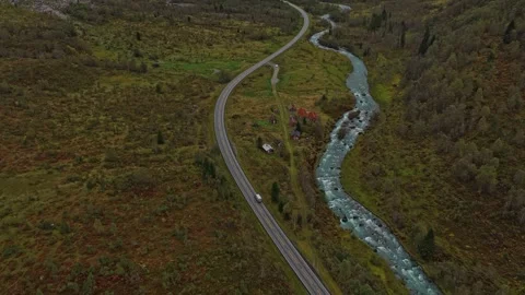 Boyabreen Glacier in full daylight seen from above across Norway Stock Footage 321005082