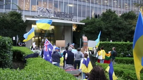 Boycott Nestle protest Stock Footage 183373880